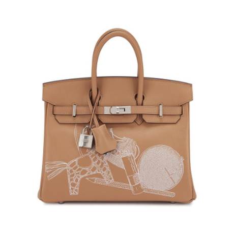 Hermès Birkin 25 Biscuit In Out, Swift, palladié, édition limitée