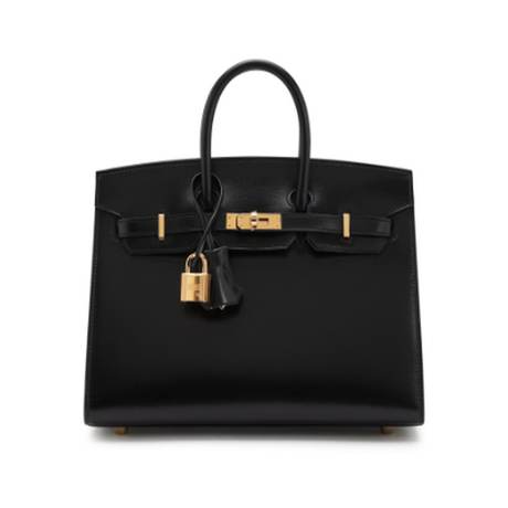 Hermès Birkin 25 Black Calf Sellier, box, doré