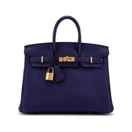 Hermès Birkin 25 Bleu Encre, Togo, doré