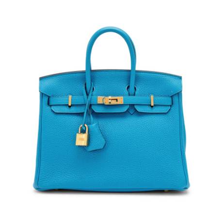 Hermès Birkin 25 Bleu Izmir, Togo, doré