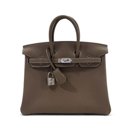 Hermès Birkin 25 Etoupe, Togo, palladié