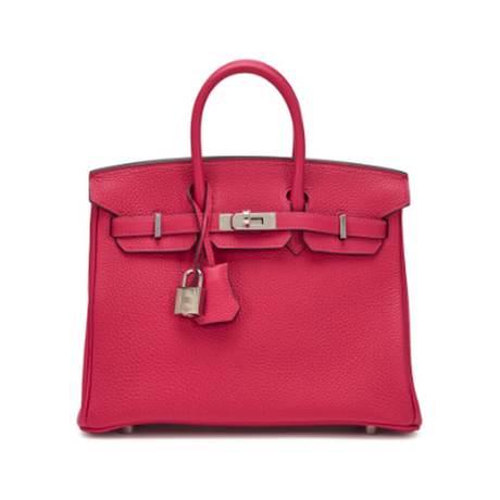 Hermès Birkin 25 Framboise, Togo, palladié