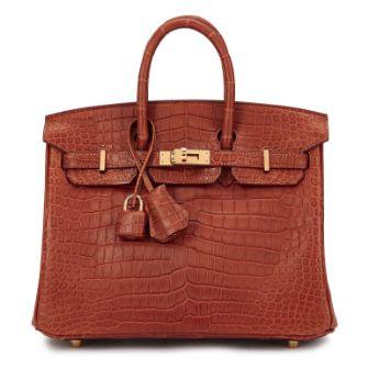 Hermès Birkin 25 Gold, crocodile porosus mat, doré