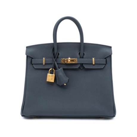 Hermès Birkin 25 Gris Misty, Togo, doré