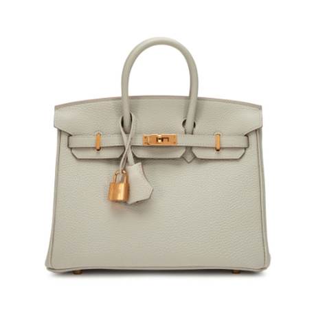 Hermès Birkin 25 Gris Perle, Togo, doré