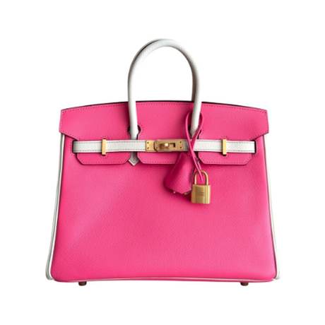 Hermès Birkin 25 HSS Rose Azalee & Craie, Epsom, doré brossé