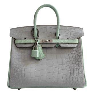 Hermès Birkin 25 HSS Vert d'Eau & Gris Perle, crocodile mat
