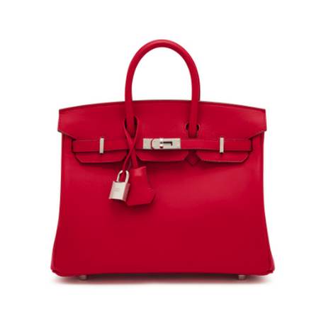 Hermès Birkin 25 Rouge de Coeur, Swift, palladié