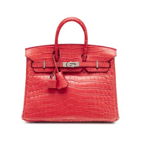 Hermès Birkin 25 Rouge Indien, crocodile niloticus mat, palladié