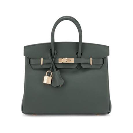 Hermès Birkin 25 Vert Mangrove, Swift, permabrass