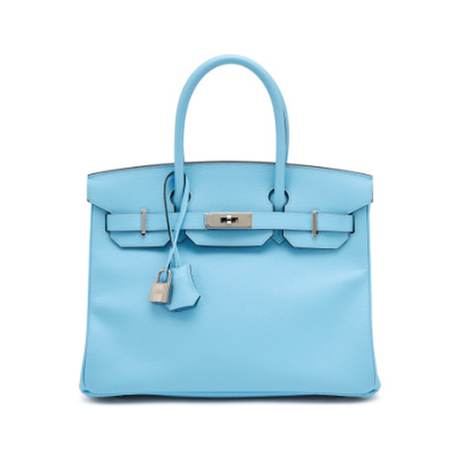 Hermès Birkin 30 Bleu Celeste, Epsom, palladié