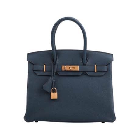 Hermès Birkin 30 Bleu de Prusse, Togo, doré