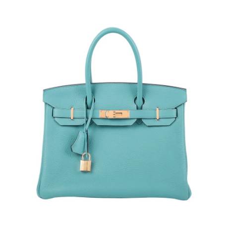 Hermès Birkin 30 Bleu Saint Cyr, Clémence, doré
