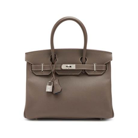 Hermès Birkin 30 Etain Bleu Thalassa Verso Candy, Epsom, palladié