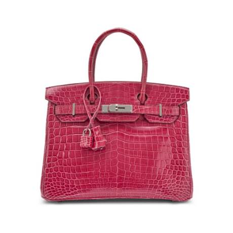 Hermès Birkin 30 Fuschia, crocodile niloticus brillant, palladié