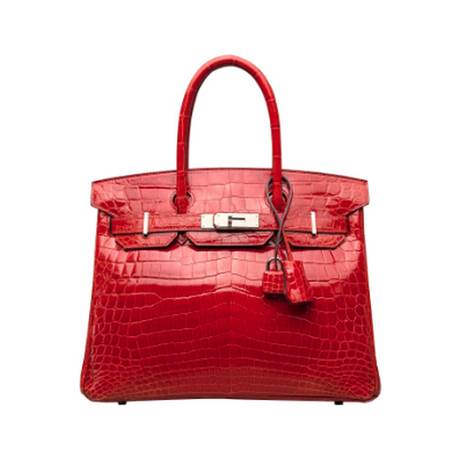 Hermès Birkin 30 Geranium, crocodile brillant, palladié