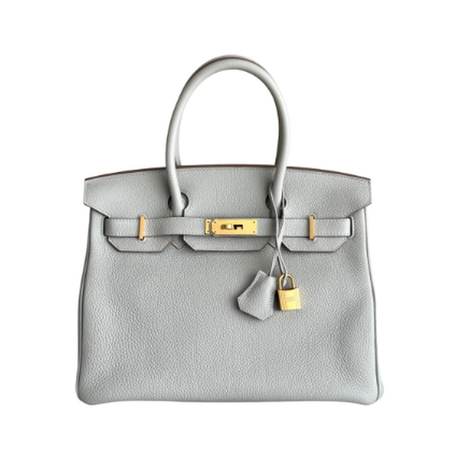 Hermès Birkin 30 Gris Perle, Togo, doré