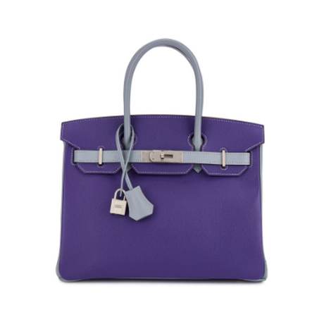 Hermès Birkin 30 HSS lris & Gris Mouette, Epsom, palladié brossé