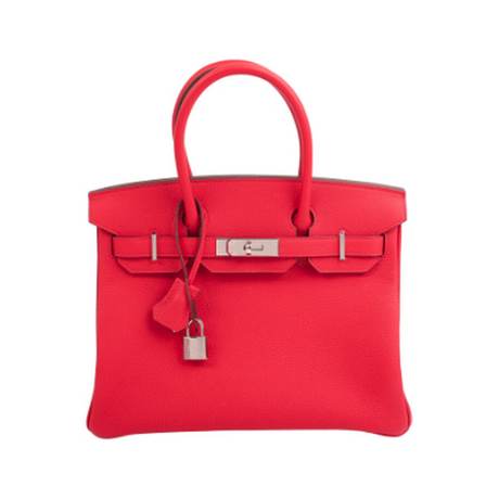 Hermès Birkin 30 Rouge Radieux, Togo, palladié