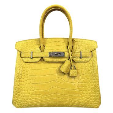 Hermès Birkin 30 Soufre Jaune, alligator mat, palladié