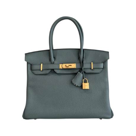 Hermès Birkin 30 Vert Amande, Togo, doré
