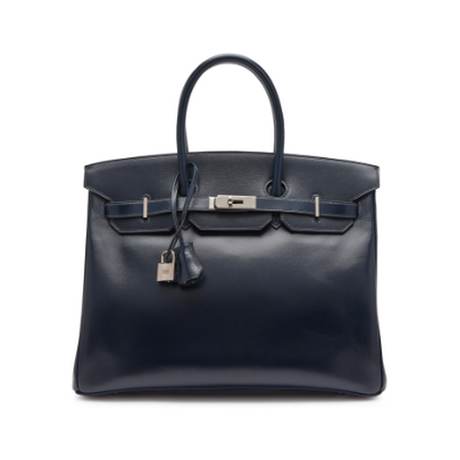 Hermès Birkin 35 Bleu De Prusse Calf, box, palladié