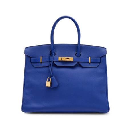Hermès Birkin 35 Bleu Electrique, Epsom, doré