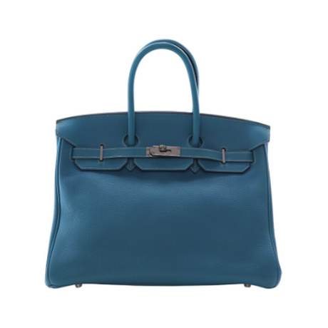 Hermès Birkin 35 Bleu Jean, Togo, palladié