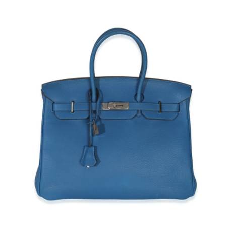 Hermès Birkin 35 Bleu Zellige, Togo, palladié