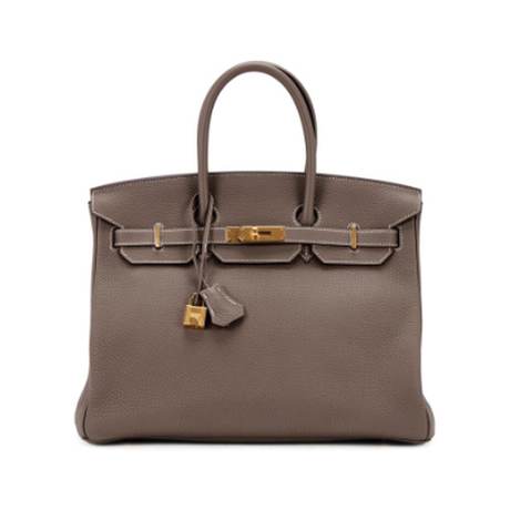 Hermès Birkin 35 Etoupe, Togo, doré