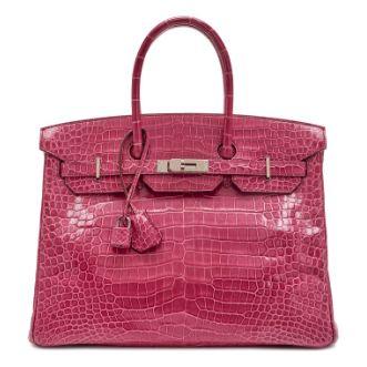 Hermès Birkin 35 Fuchsia, crocodile porosus, palladié