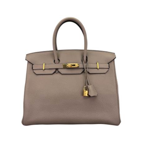 Hermès Birkin 35 Gris Tourterelle, Togo, doré