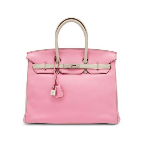 Hermès Birkin 35 HSS Bubblegum Pink 5P & Gris Perle, Togo, palladié