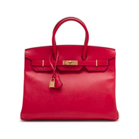 Hermès Birkin 35 Rouge Casaque, Epsom, doré