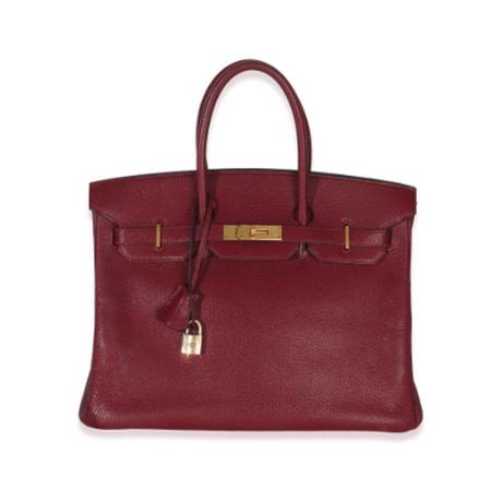Hermès Birkin 35 Rouge Grenat de, chèvre Coromandel, doré