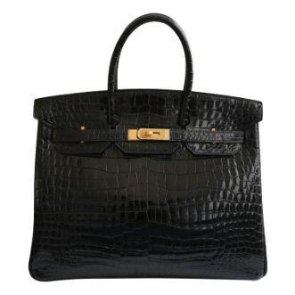 Hermès Birkin 35 Vintage Black, crocodile porosus, doré
