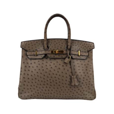 Hermès Birkin 35 Vintage Mousse, autruche, doré