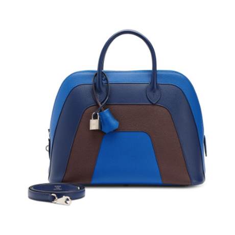 Hermès Bolide 30 Bleu Frida Bleu Saphir & Rouge Sellier Rainbow, Epsom, édition limitée