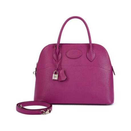 Hermès Bolide 31 Cyclamen, chèvre, palladié