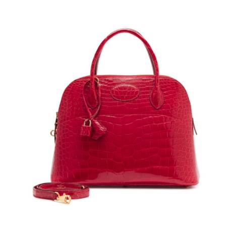 Hermès Bolide 31 Vintage Braise, alligator brillant, doré
