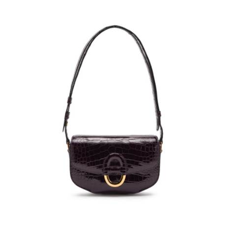 Hermès Cherche Midi Mini 18 Amethyst, alligator brillant, doré