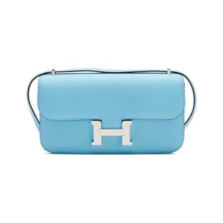 Hermès Constance Élan Bleu Celeste, Epsom, palladié