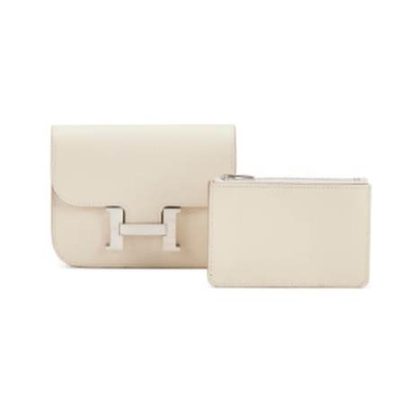 Hermès Constance Go Wallet Palladium Craie, Epsom