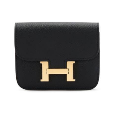 Hermès Constance Slim Black, Epsom, doré