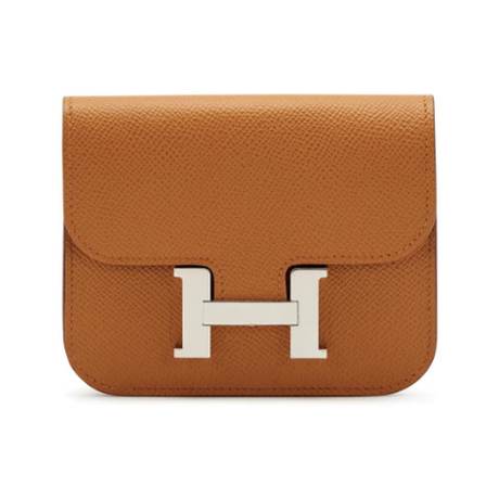 Hermès Constance Slim Wallet Sesame, Epsom, palladié