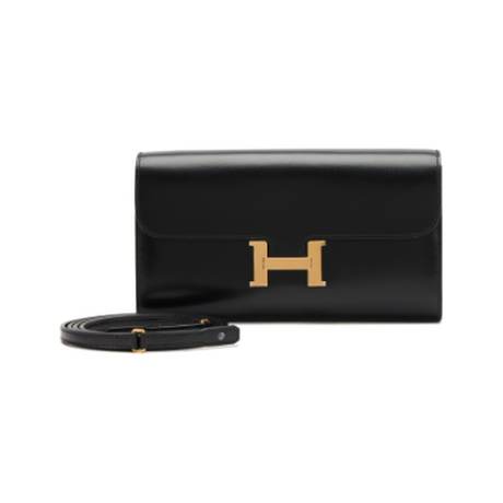 Hermès Constance To-Go Wallet Black Calf, box, doré