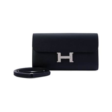 Hermès Constance To-Go Wallet Black, Epsom, palladié