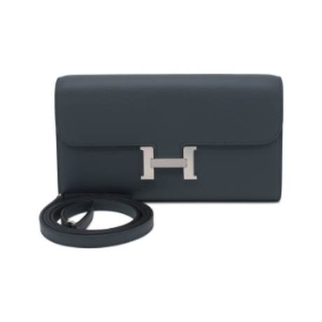 Hermès Constance To-Go Wallet Gris Misty, Evercolor, palladié