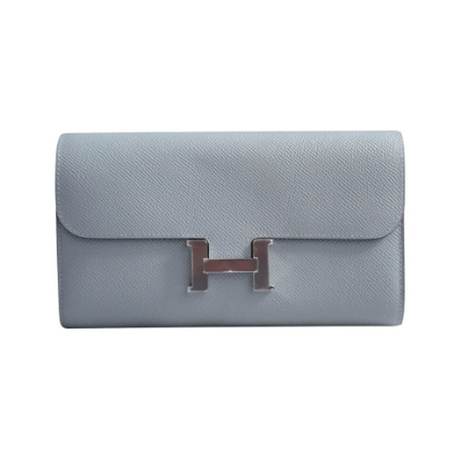 Hermès Constance To-Go Wallet Gris Pantin, Epsom, palladié