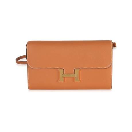 Hermès Constance To-Go Wallet Toffee, Epsom, doré